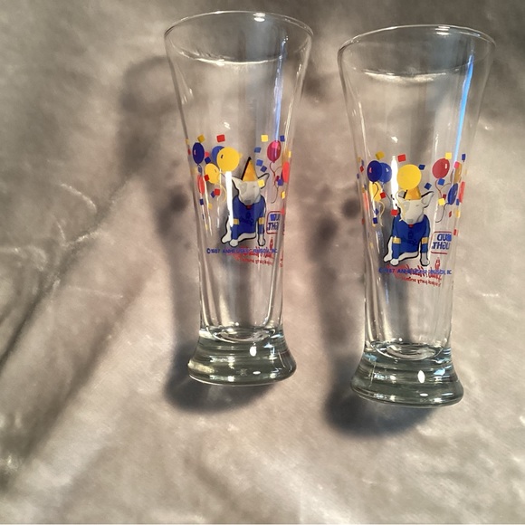 1987 Spuds MacKenzie Bud Light beer glass. Set of 2 - Picture 5 of 8